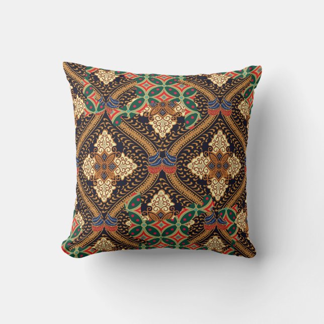 Plant-Based Indonesian Batik: Distinctive Patterns Cushion (Front)
