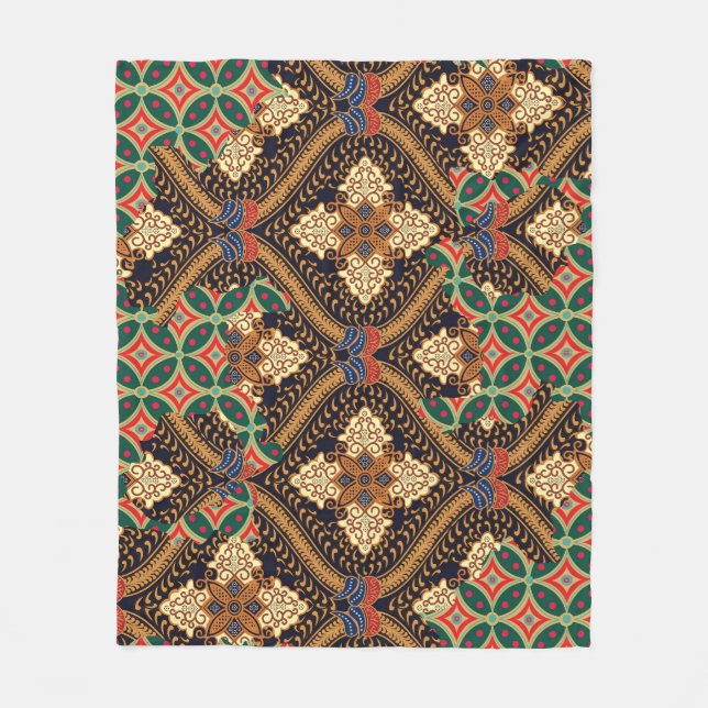 Plant-Based Indonesian Batik: Distinctive Patterns Fleece Blanket (Front)