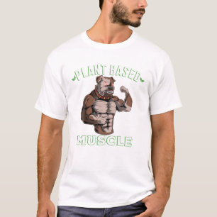 Plant Based Muscles English Bulldog Dog Powerlifte T-Shirt