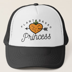 Plant Based Princess Vegan Carrot Logo Print Trucker Hat