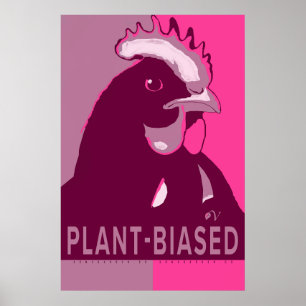 Plant-Biased Pink Camo Pop Art Chicken Poster