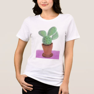 Plant Cactus Green Purple houseplants Tri-Blend Shirt