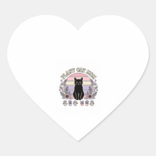 Plant Cat Mum Cat Plants Cottagecore Vintage Vecto Heart Sticker