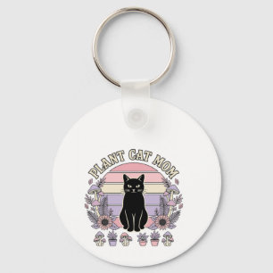 Plant Cat Mum Cat Plants Cottagecore Vintage Vecto Key Ring