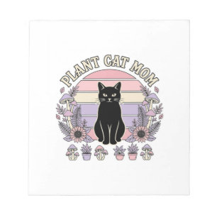 Plant Cat Mum Cat Plants Cottagecore Vintage Vecto Notepad