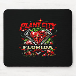 Plant City Florida Retro Festival Vibes Strawberry Mouse Pad