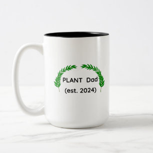 Plant Dad Life Houseplant Lover Design Two-Tone Coffee Mug