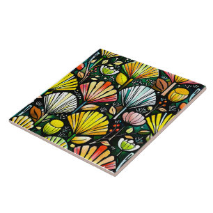 Plant Design Ceramic Tile