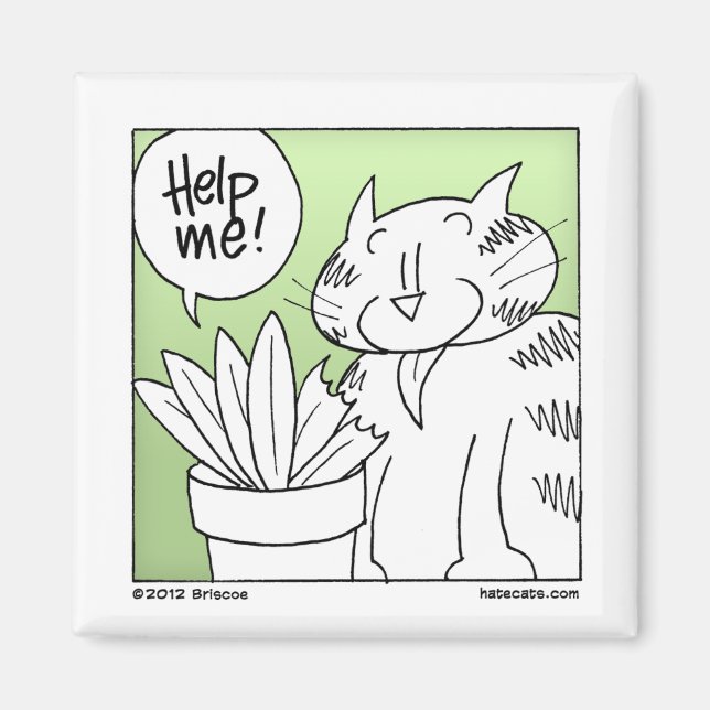 Plant Eater Cat Magnet (Front)