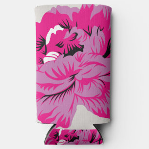 plant, flower, petal, pink, magenta, font, pattern seltzer can cooler