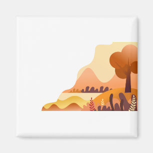 Plant Flowers Tree Orange Nature Field Grass Magnet