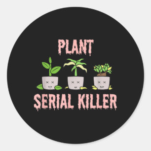 Plant Funny Dead Plants Gardener Fun Halloween Classic Round Sticker