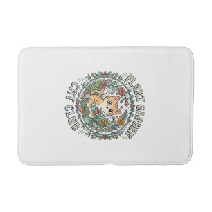 Plant Garden Cat Funny Cat Lover Design - Plant Ga Bath Mat