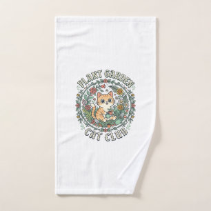 Plant Garden Cat Funny Cat Lover Design - Plant Ga Hand Towel