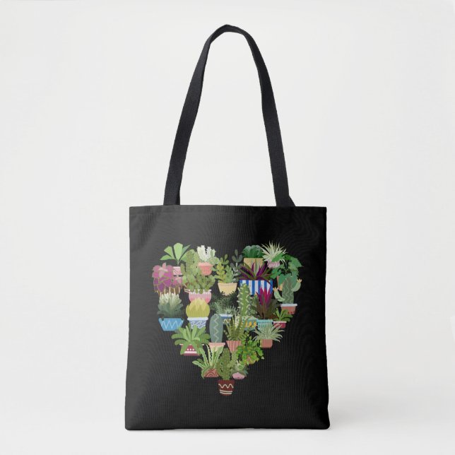 Plant Garden Plant Heart Heart Potted Plant Tote Bag (Front)