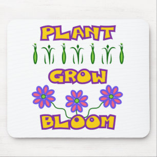 Plant Grow Bloom Quote Pink Flowers Yellow Text Mouse Pad