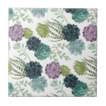 Plant Happiness Collection Succulent Pattern Ceramic Tile<br><div class="desc">Enjoy this fresh creative cute succulent pattern on a product or wallart piece to enhance and add to the world around you. Artist: Grace Popp</div>