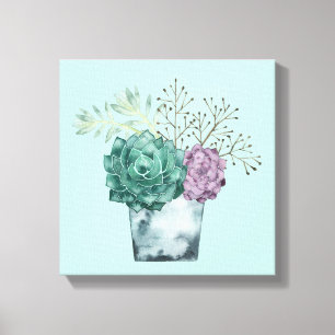 Plant Happiness Collection Succulents Canvas Print