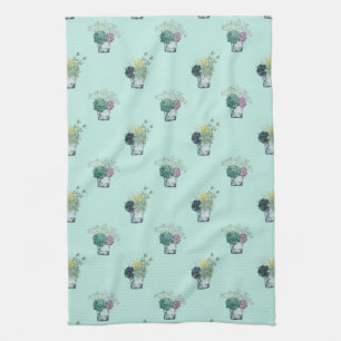 Plant Happiness Collection   Succulents Tea Towel