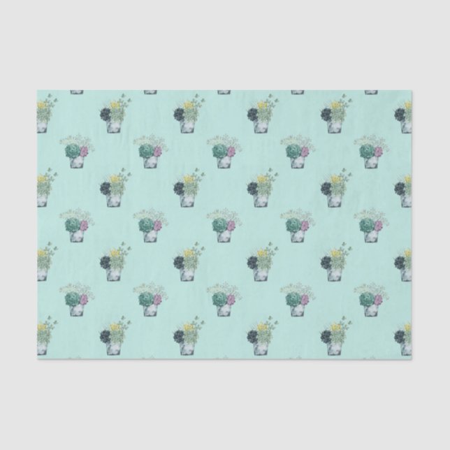 Plant Happiness Collection | Succulents Tissue Paper (Front)