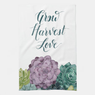 Plant Happiness   Grow Harvest Love Tea Towel