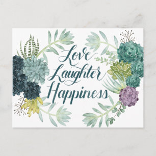 Plant Happiness Love Laughter Happiness Postcard
