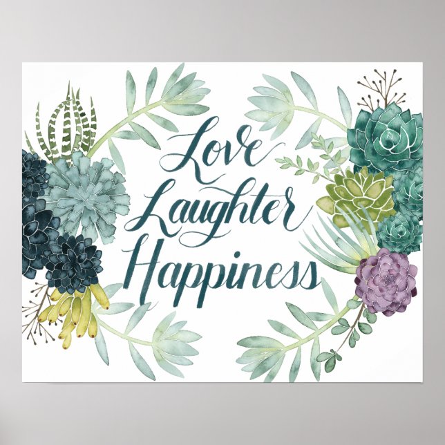 Plant Happiness | Love Laughter Happiness Poster (Front)