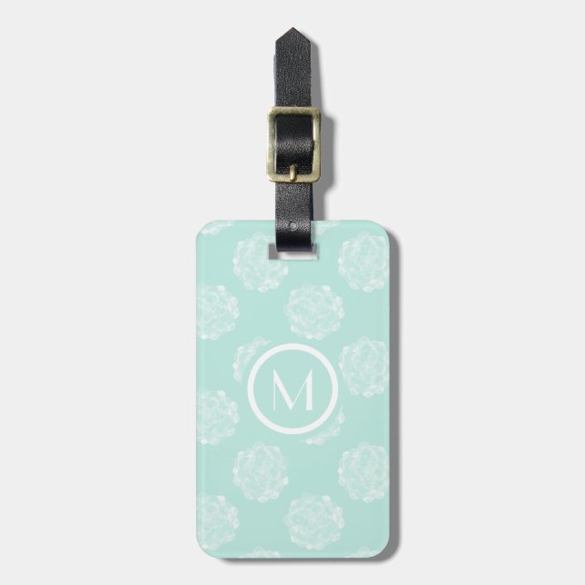 Plant Happiness | Pastel Succulent Pattern Luggage Tag (Front Vertical)