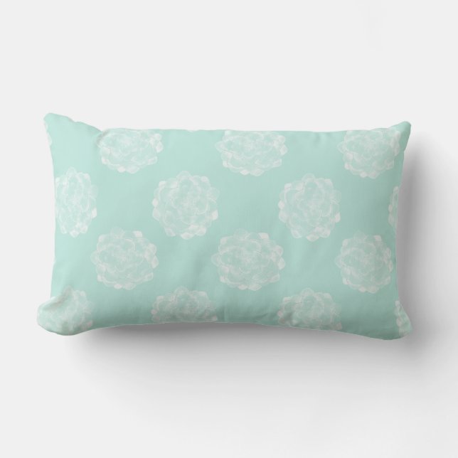 Plant Happiness | Pastel Succulent Pattern Lumbar Cushion (Front)