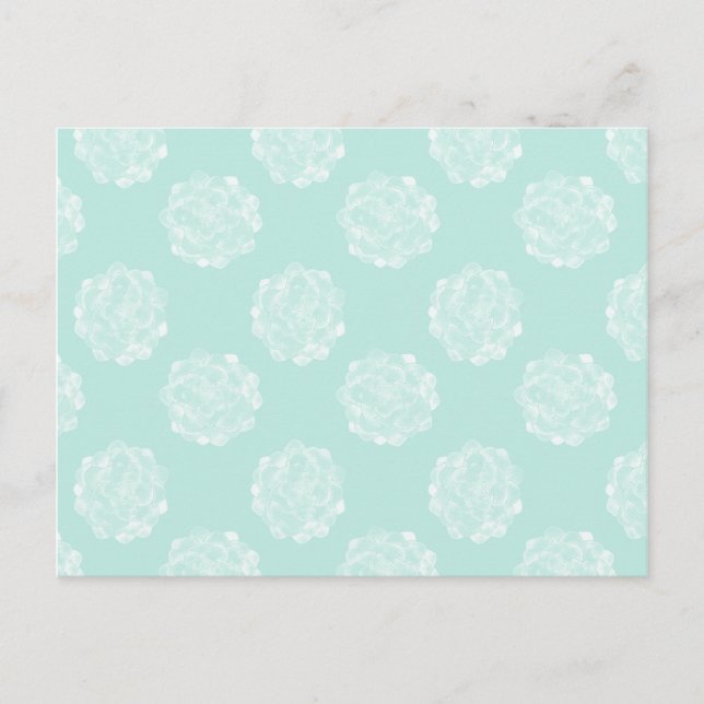 Plant Happiness | Pastel Succulent Pattern Postcard (Front)