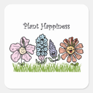 Plant Happiness Square Sticker