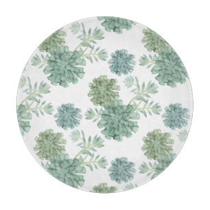 Plant Happiness Succulent Pattern Cutting Board