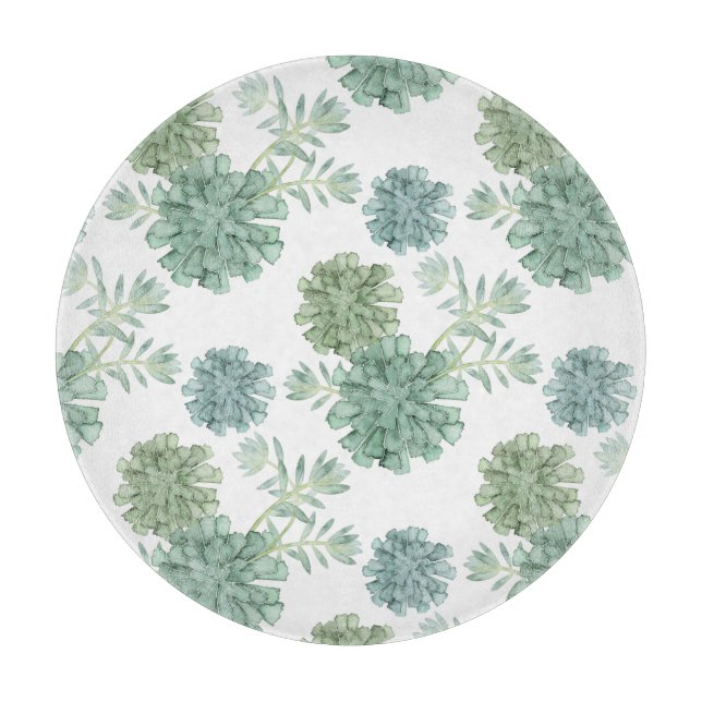 Plant Happiness | Succulent Pattern Cutting Board (Front)