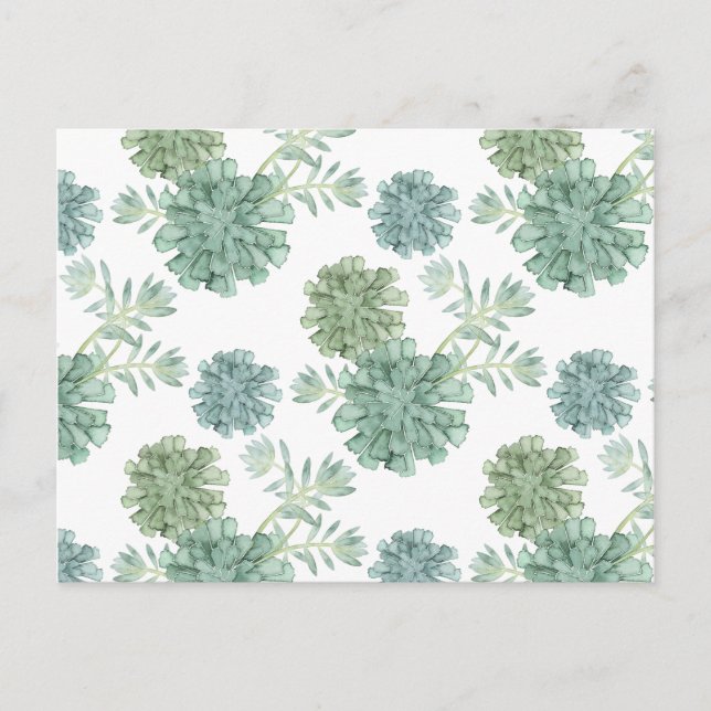 Plant Happiness | Succulent Pattern Postcard (Front)