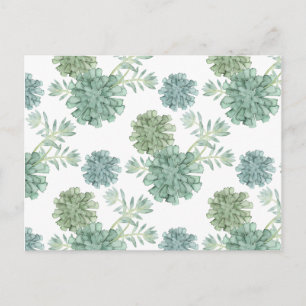 Plant Happiness Succulent Pattern Postcard