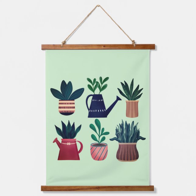 Plant Happy Wall Hanging Tapestry (Front)
