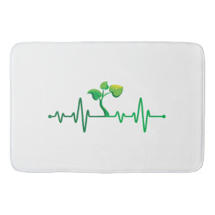 Plant Heartbeat - Botany Botanist Gardening Plant  Bath Mat