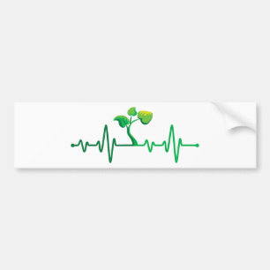 Plant Heartbeat - Botany Botanist Gardening Plant Bumper Sticker