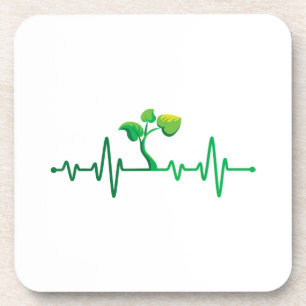 Plant Heartbeat - Botany Botanist Gardening Plant Coaster