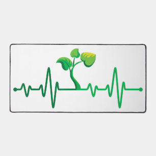 Plant Heartbeat - Botany Botanist Gardening Plant Desk Mat