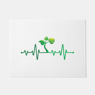 Plant Heartbeat - Botany Botanist Gardening Plant Doormat