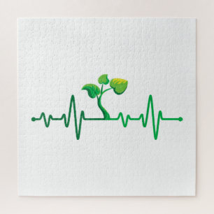 Plant Heartbeat - Botany Botanist Gardening Plant Jigsaw Puzzle