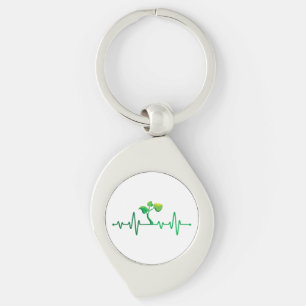 Plant Heartbeat - Botany Botanist Gardening Plant Key Ring