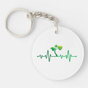 Plant Heartbeat - Botany Botanist Gardening Plant Key Ring