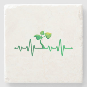 Plant Heartbeat - Botany Botanist Gardening Plant Stone Coaster