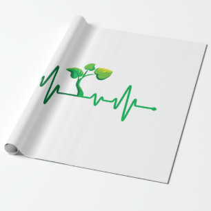 Plant Heartbeat - Botany Botanist Gardening Plant Wrapping Paper