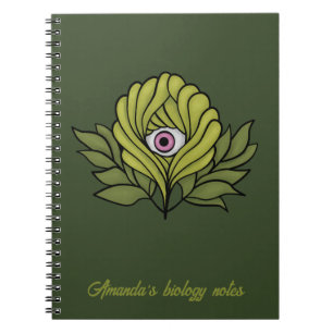 Plant Horror Art - Creepy Cute Green Flower Notebook