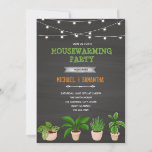 Plant housewarming theme invitation