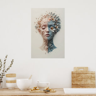 Plant-Human Fusion Poster Abstract Wall Art
