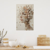 Plant-Human Fusion Poster Abstract Wall Art